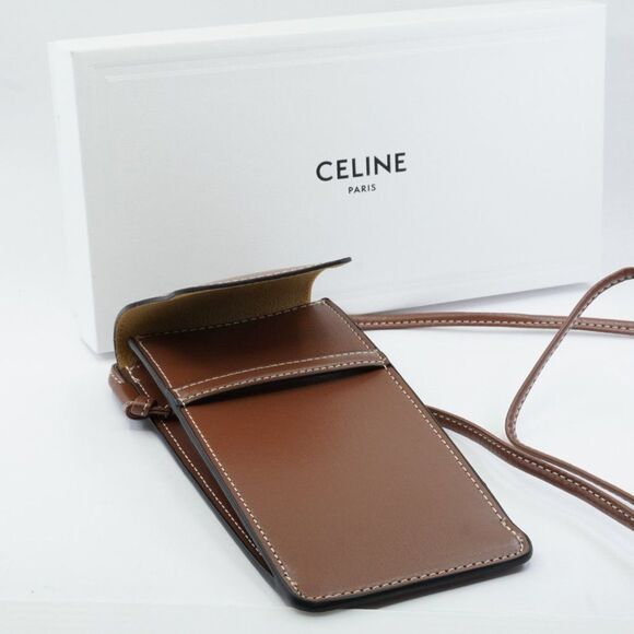 NEW CELINE TRIOMPHE BROWN POUCH CROSSBODY - Picture 8 of 12